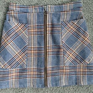 Plaid Blue and Brown Women's Skirt